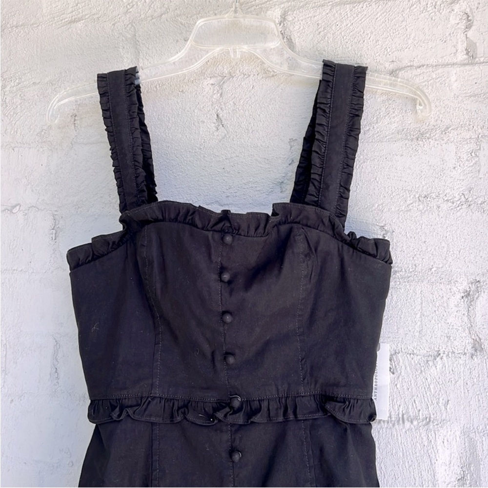 NWT Anthropologie Linden Slim Square-Neck Black Bodycon Midi Dress Size Small - Picture 6 of 16